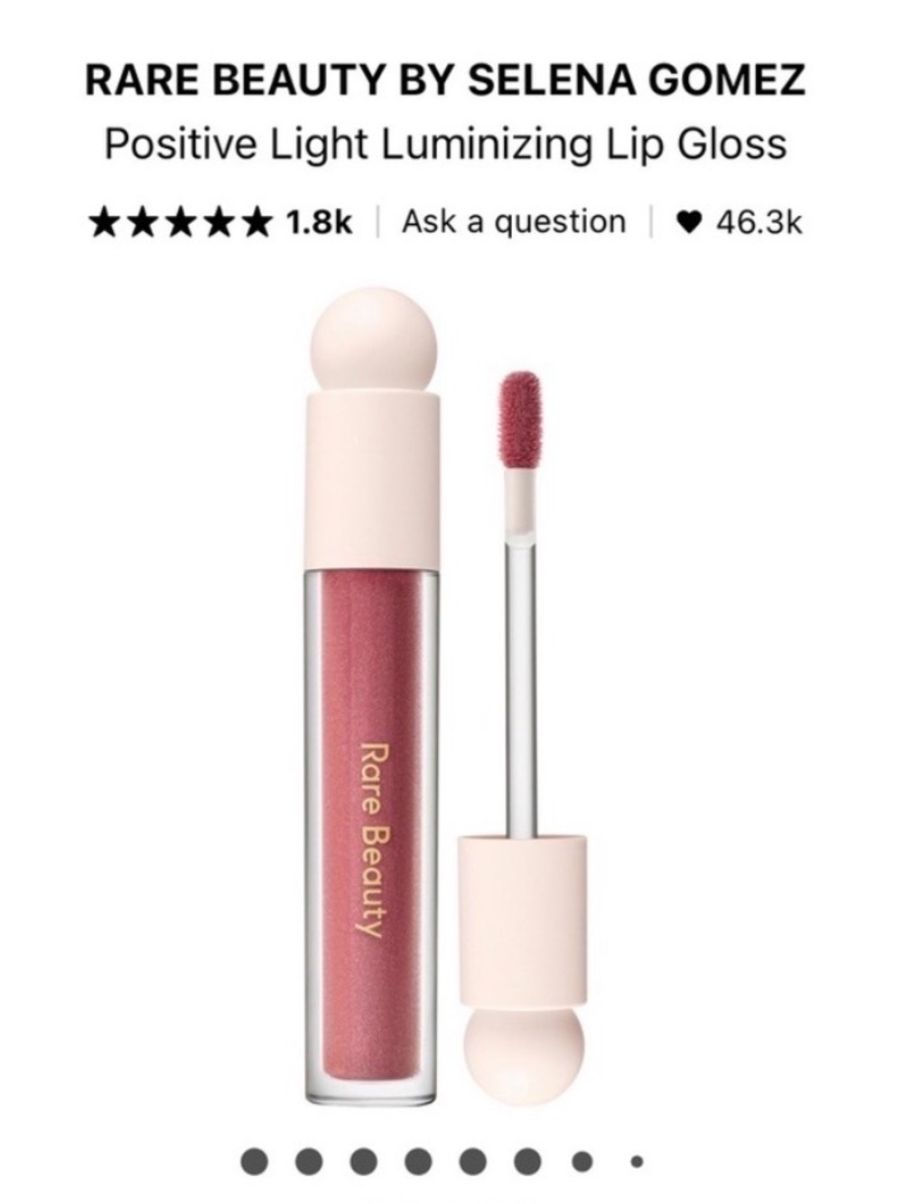 Rare Beauty Positive Light Luminizing Lip Gloss — Glimmer - Picture 1 of 4